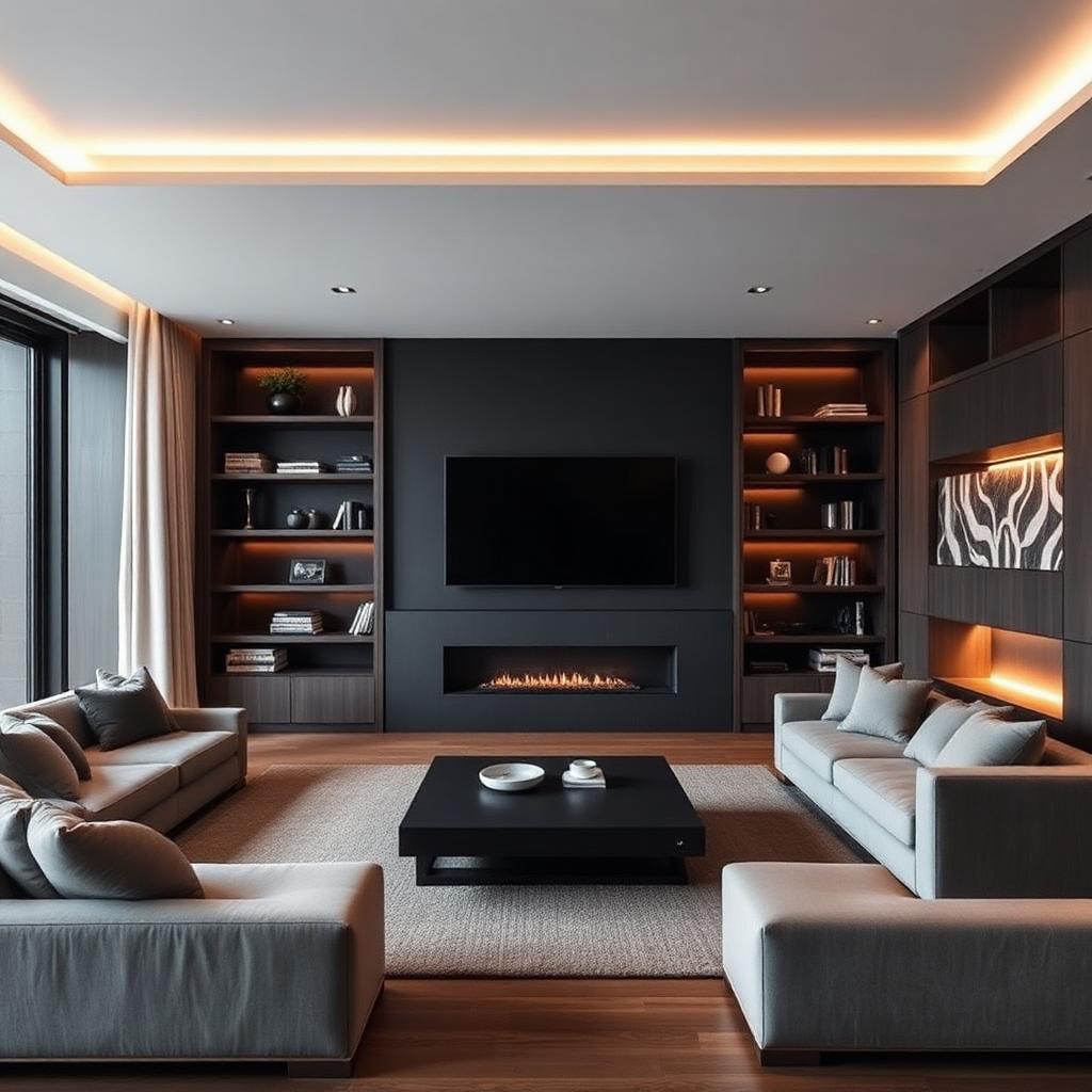 Woonkamer met haard